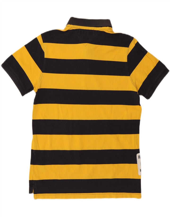 TOMMY HILFIGER Polo Slim Fit Homme Large Jaune Rayé Coton