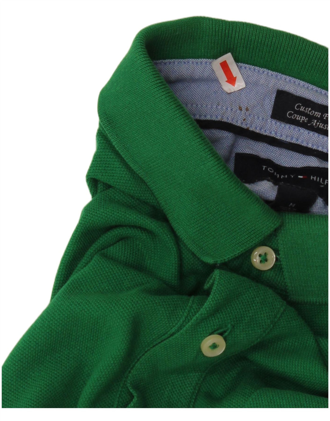 TOMMY HILFIGER Polo Custom Fit Homme Vert Moyen