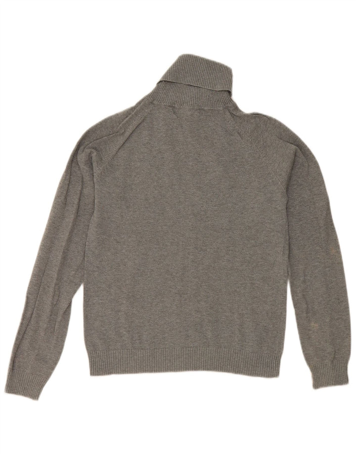 Zara Pull court à col roulé pour femme UK 12 Gris moyen