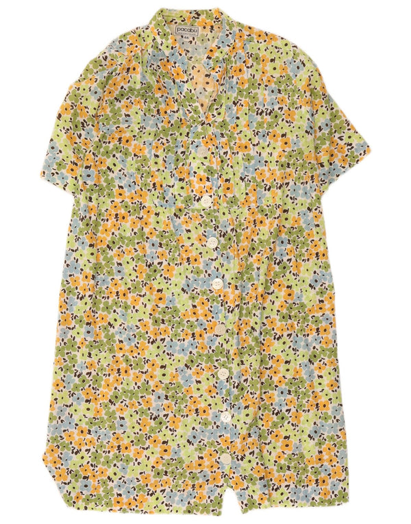 Robe chemise à manches courtes femme vintage IT 44 Medium Multicolore Floral