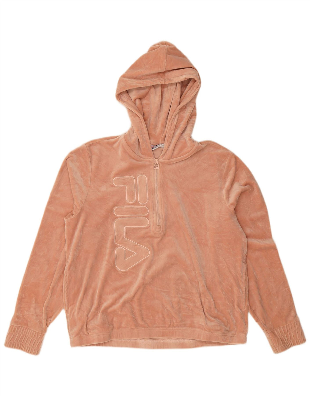 Fila Pull à capuche zippé graphique pour femme UK 16 Large Rose Polyester