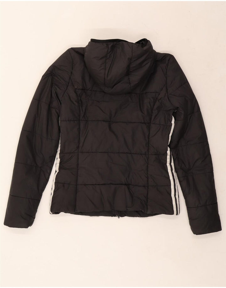 ADIDAS Veste matelassée à capuche pour femme UK 10 Small Noir Polyester