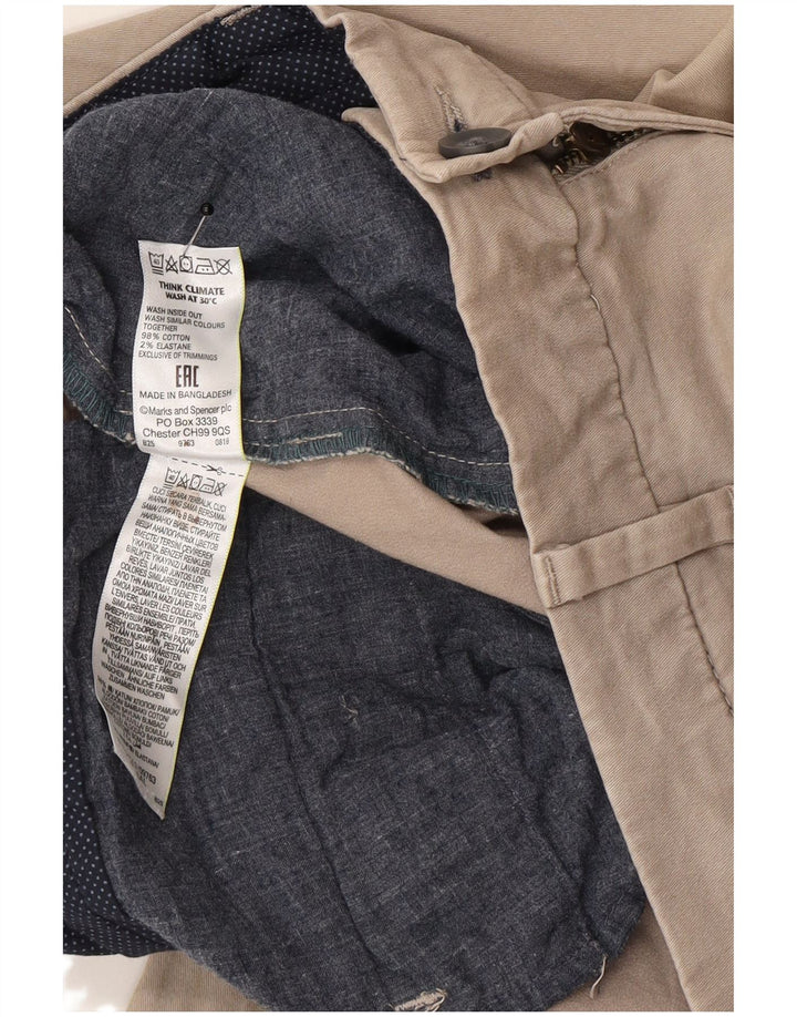 Marks & Spencer Pantalon Chino Slim Homme W32 L29 Gris Coton