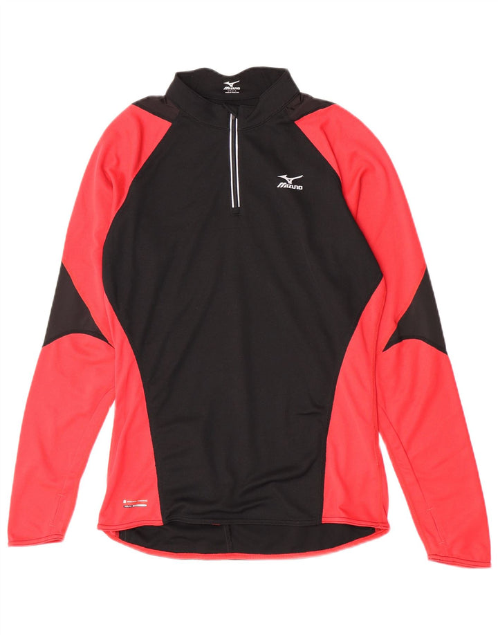 Mizuno Haut de survêtement à col zippé pour homme Small Noir Colourblock