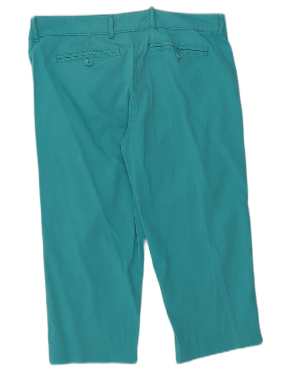 Marks & Spencer Pantalon Capri Femme UK 10 Small W32 L18 Turquoise
