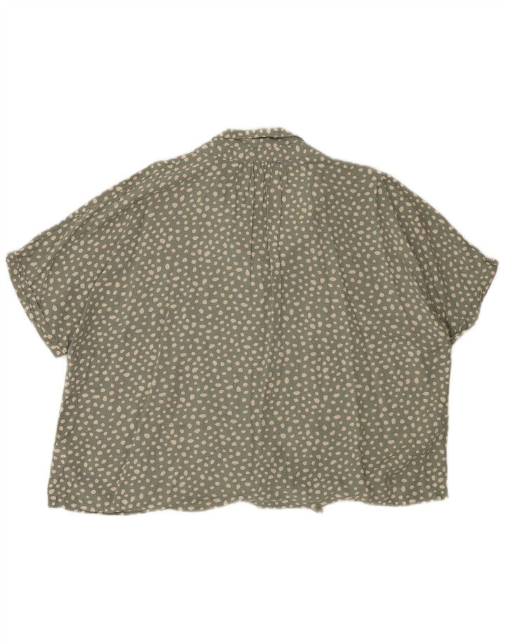 FAT FACE Chemisier à nouer sur le devant pour femme UK 20 2XL Vert à pois