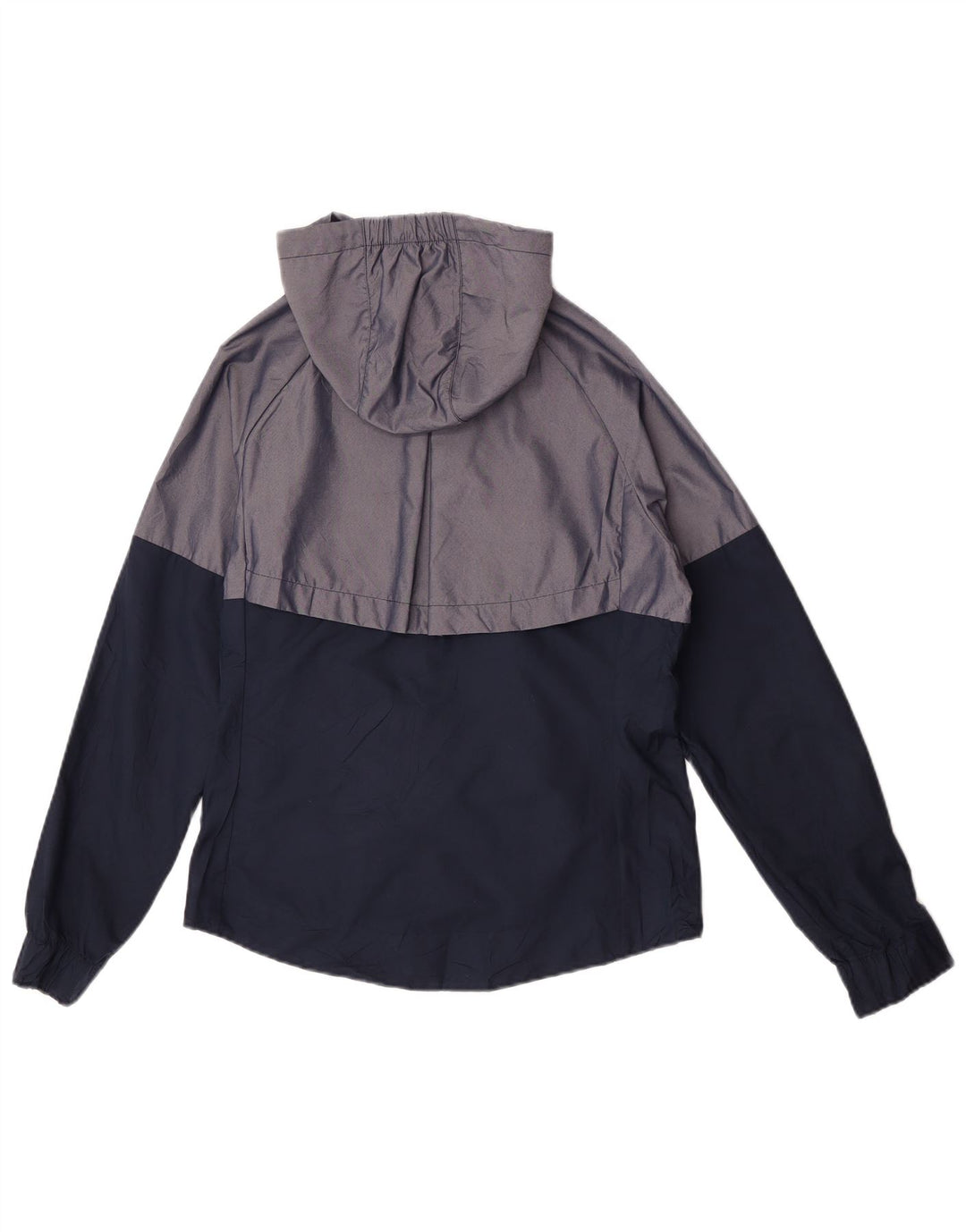 Nike Veste de pluie surdimensionnée à capuche pour femme UK 10 Small Gris Colorblock Nylon