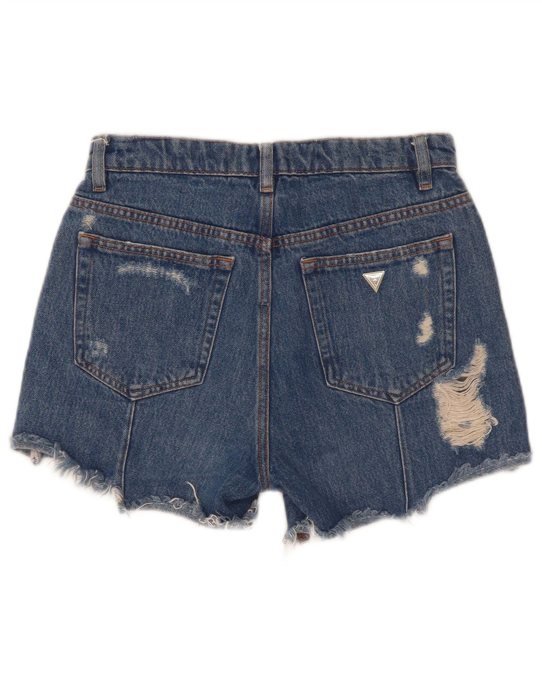 Guess Short en jean vieilli W25 XS Bleu Polyester