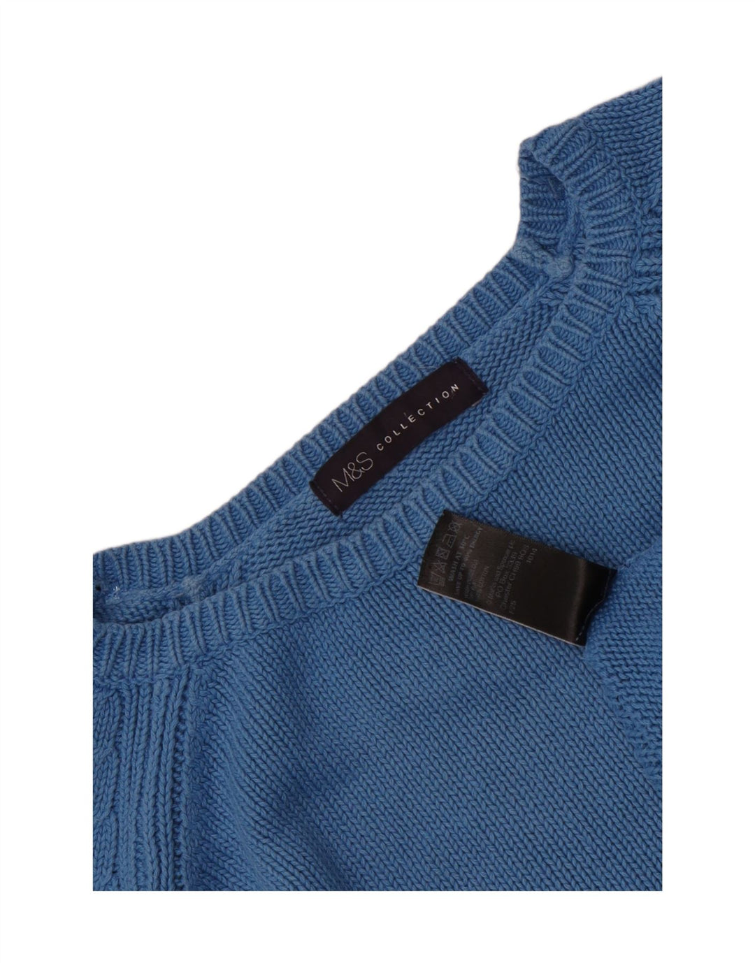 Marks & Spencer Pull surdimensionné à col bateau pour femme UK 10 Petit Bleu