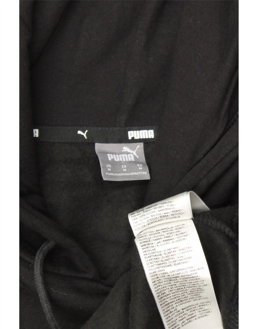 PUMA Pull à capuche graphique pour femme UK 14 Coton noir moyen