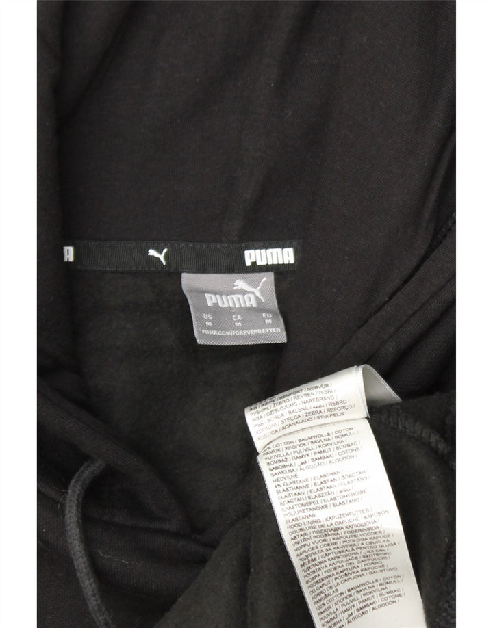 PUMA Pull à capuche graphique pour femme UK 14 Coton noir moyen