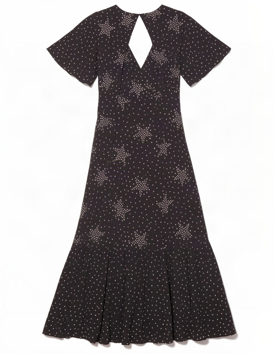 Topshop Robe longue à motif abstrait pour femme UK 8 Small Noir à pois