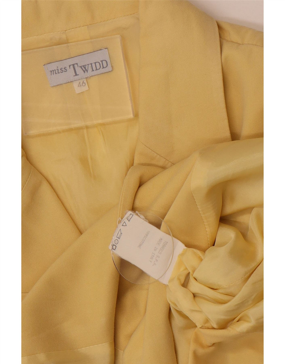 Misstwidd Veste blazer à manches courtes 4 boutons pour femme IT 46 Large Jaune