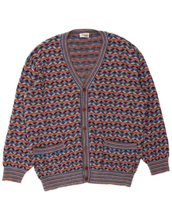 MISSONI Cardigan Homme Pull IT 54 XL Multicolore Géométrique Designer