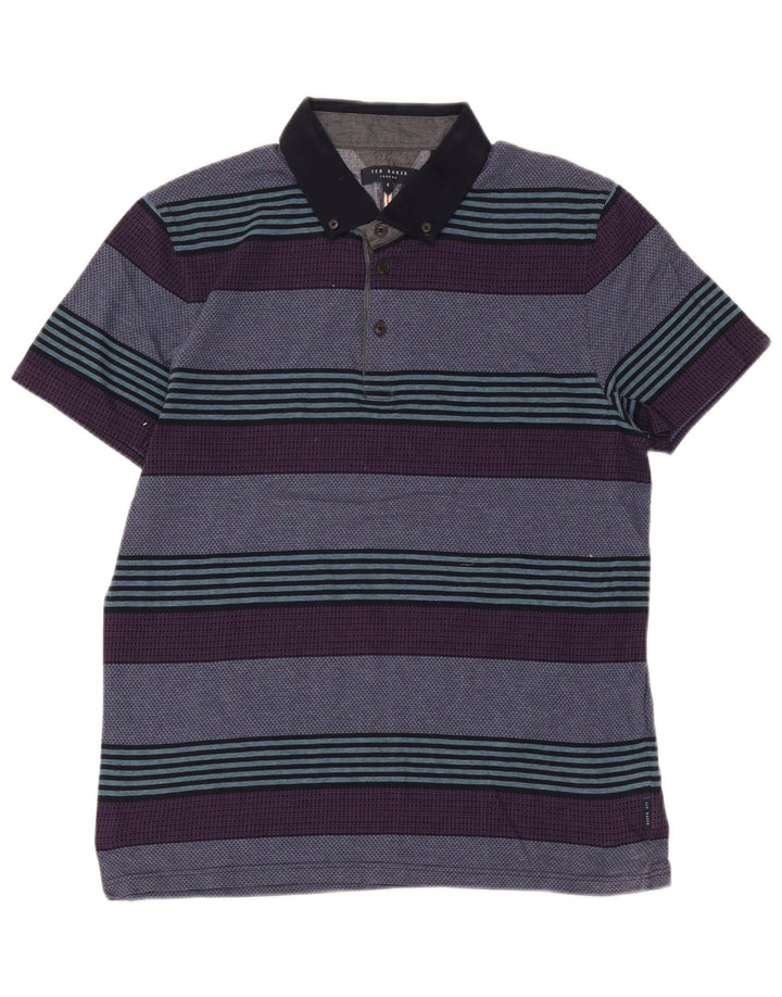 Ted Baker Polo Homme Taille 4 Grand Coton Rayé Multicolore