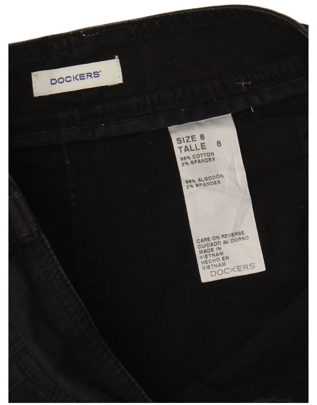 DOCKERS Short Chino Femme US 8 Medium W34 Coton Noir