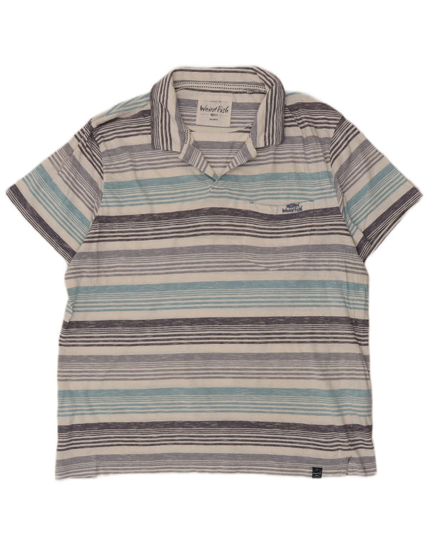 Weird Fish Polo Homme 2XL Bleu Rayé Coton