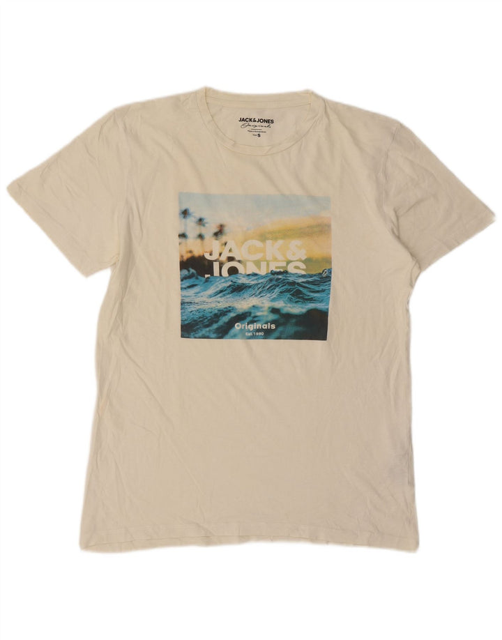 Jack & Jones T-Shirt Graphique Homme Petit Blanc Coton