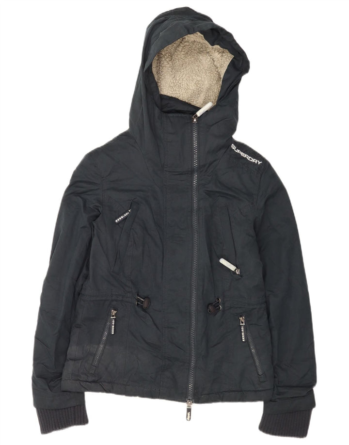 Superdry Veste coupe-vent graphique pour femme UK 10 Small Bleu marine