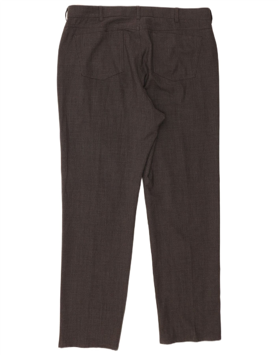 Marks & Spencer Pantalon décontracté droit pour homme W38 L31 Gris à carreaux Polyester