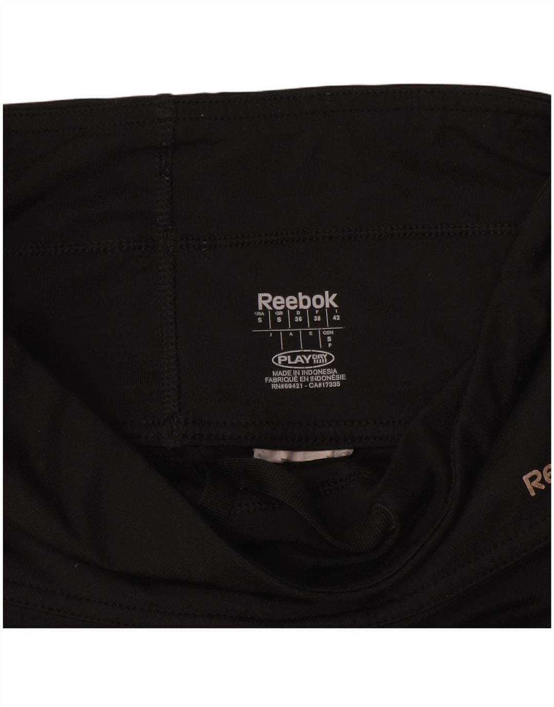REEBOK Leggings Femme UK 10 Petit Noir