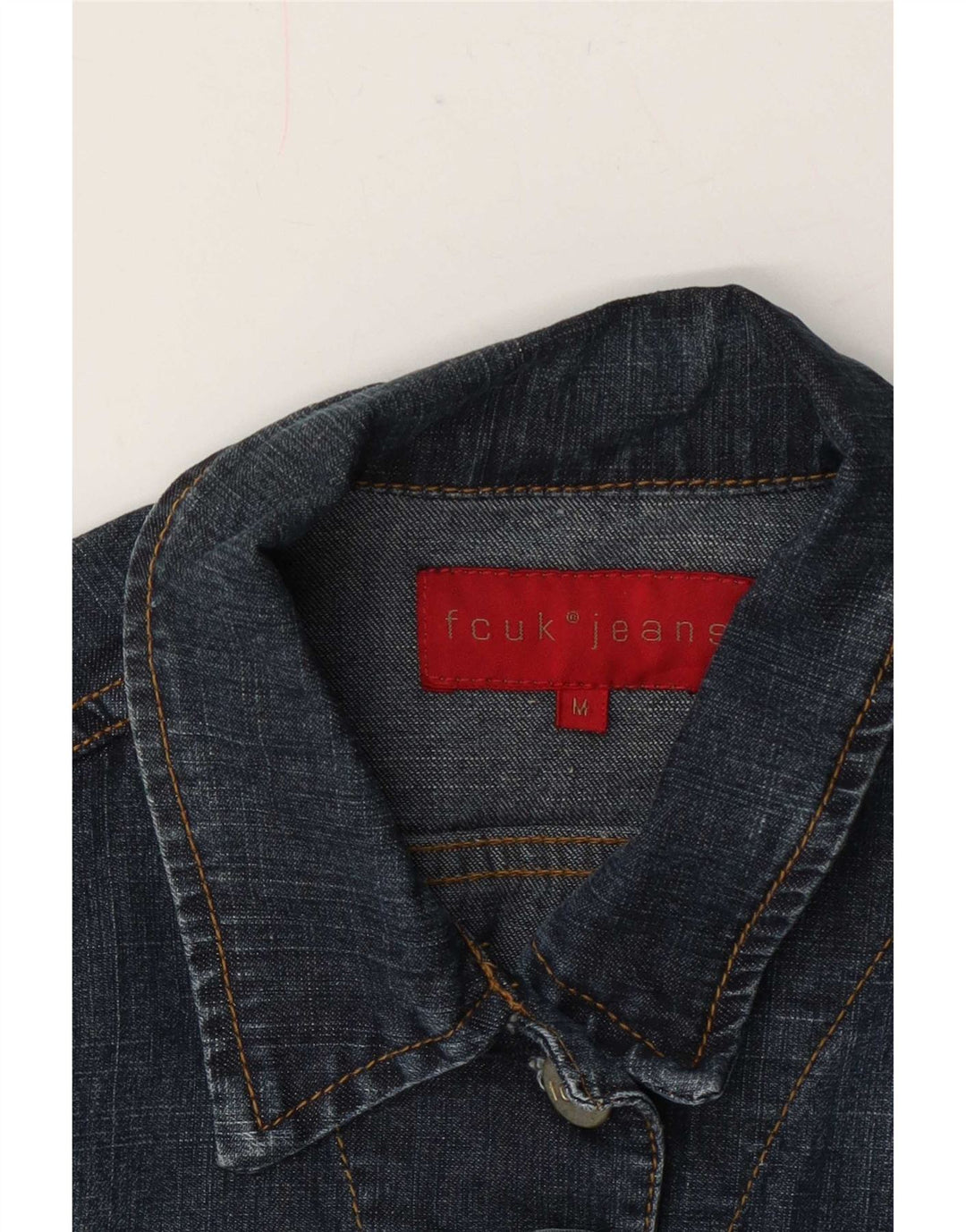 Fcuk Veste en jean courte pour femme UK 12 Bleu moyen
