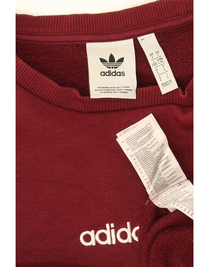 Adidas Sweat-shirt graphique pour homme en coton marron Large
