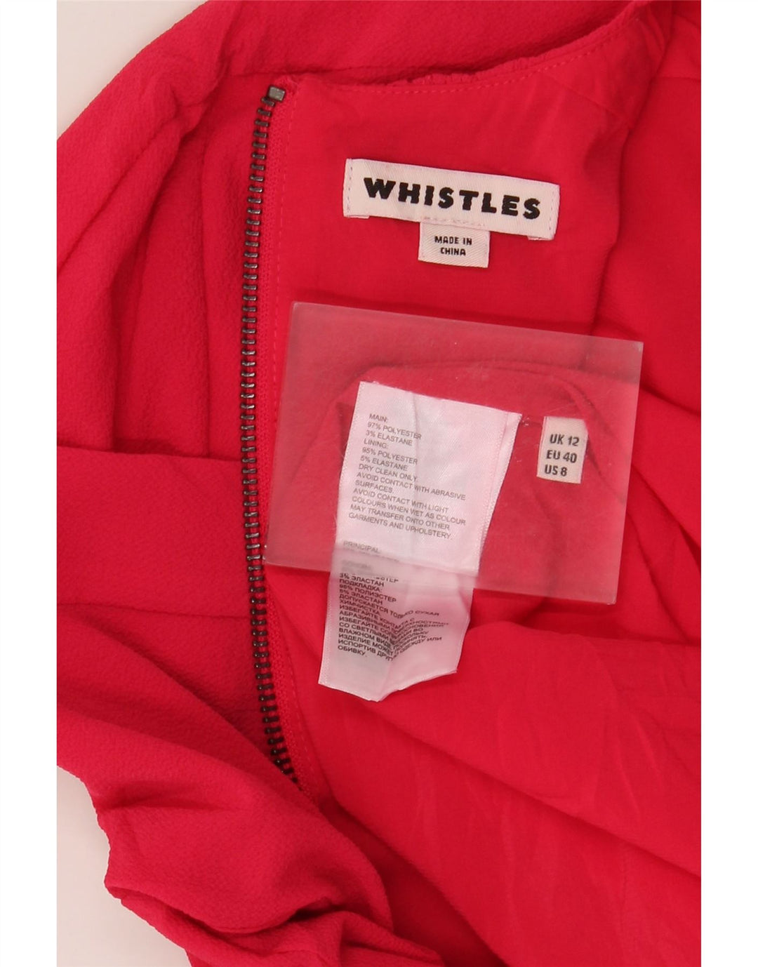 Whistles Robe fourreau pour femme UK 42 Rouge moyen Polyester