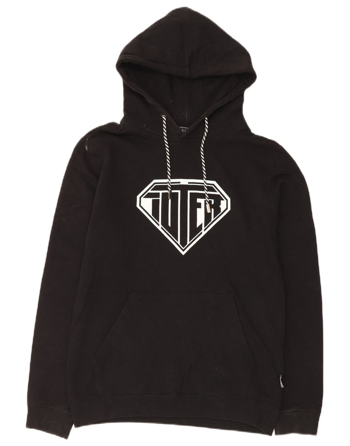 VINTAGE Pull à capuche graphique pour homme en coton noir moyen