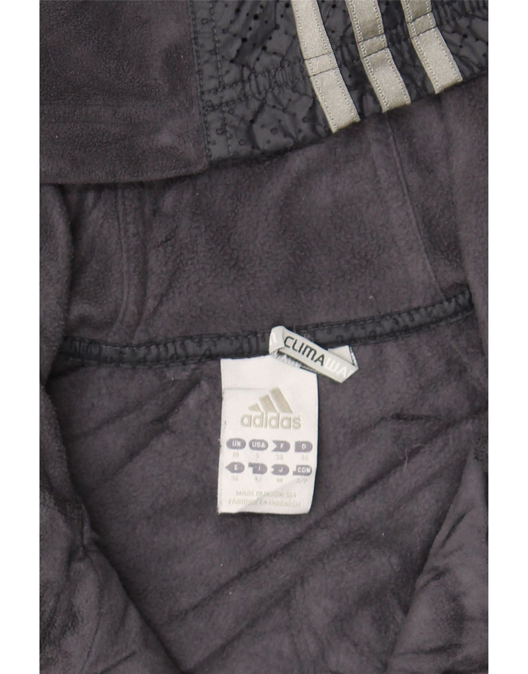 ADIDAS Womens Zip Hoodie Sweater UK 10 Small  Grey Colourblock Polyester Vintage Adidas and Second-Hand Adidas from Messina Hembry 