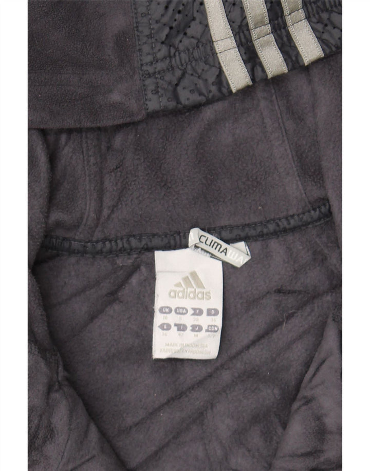 ADIDAS Womens Zip Hoodie Sweater UK 10 Small  Grey Colourblock Polyester Vintage Adidas and Second-Hand Adidas from Messina Hembry 