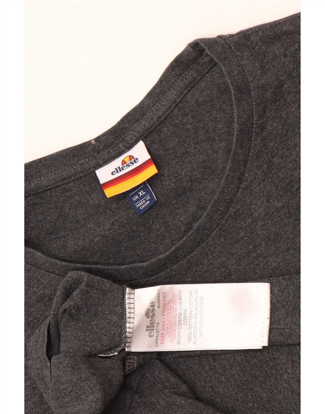 Ellesse T-Shirt Homme Top XL Gris Coton