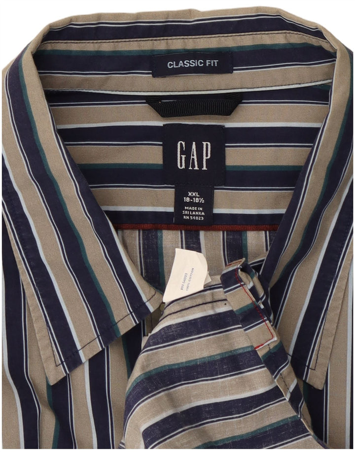 Gap Chemise coupe classique pour homme Taille 18 1/2 2XL Coton rayé multicolore