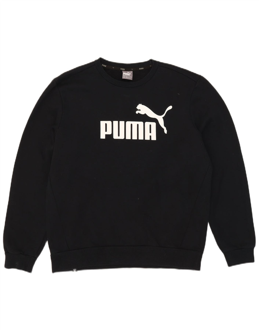 Puma Sweat-shirt graphique pour homme en coton noir Taille L