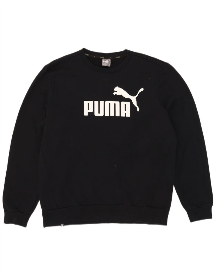Puma Sweat-shirt graphique pour homme en coton noir Taille L