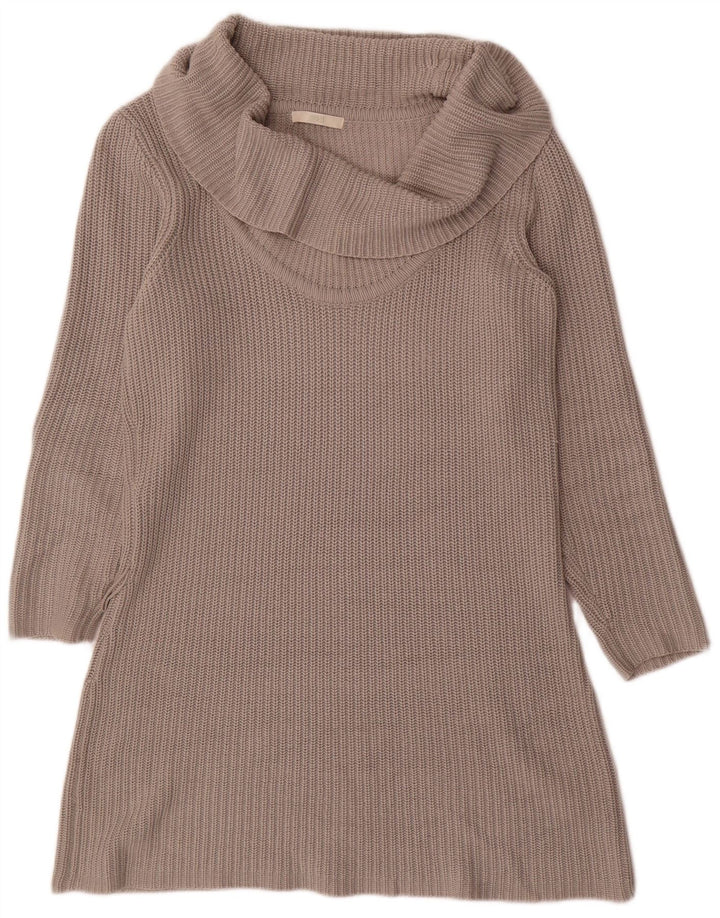 Marks & Spencer Robe pull à manches longues et col roulé pour femme Gris moyen UK 12