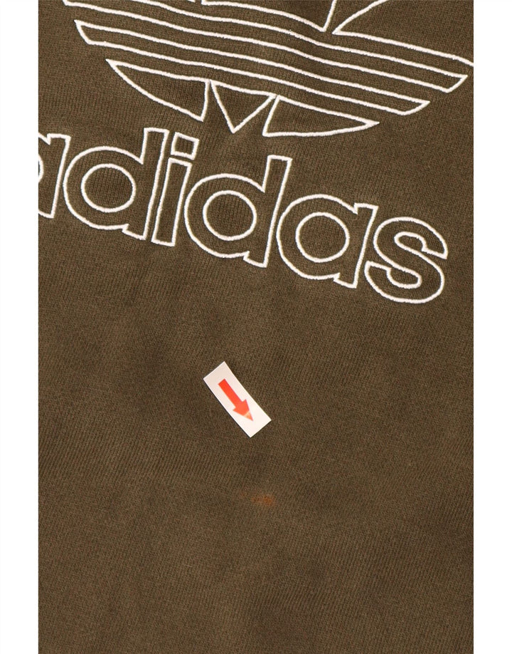 ADIDAS Sweat-shirt graphique pour homme en coton kaki moyen