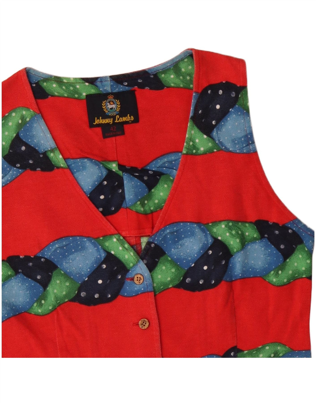 Johnny Lambs Gilet Femme IT 42 Coton Rayé Rouge Moyen