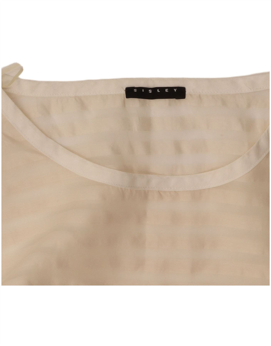 SISLEY Femme Chemisier Top UK 12 Medium Off White Rayé