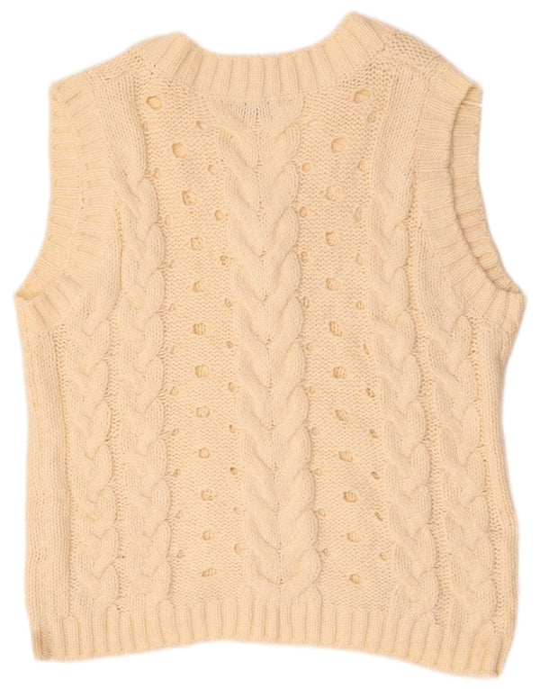 Zara Débardeur surdimensionné pour femme UK 16 Grand acrylique blanc cassé