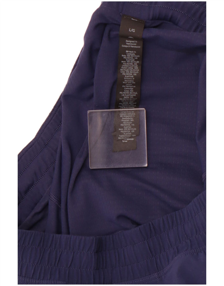 LULULEMON Short de sport pour femme UK 14 Large Bleu Marine Polyester