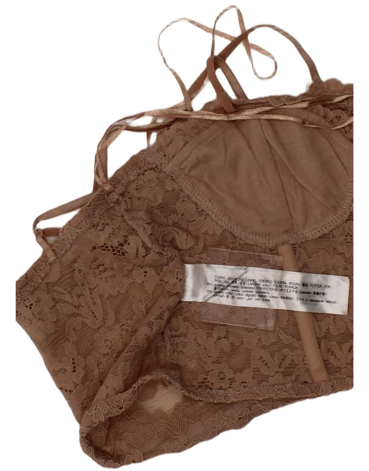 Zara Femme Haut Corset En Dentelle Petit Polyester Floral Beige