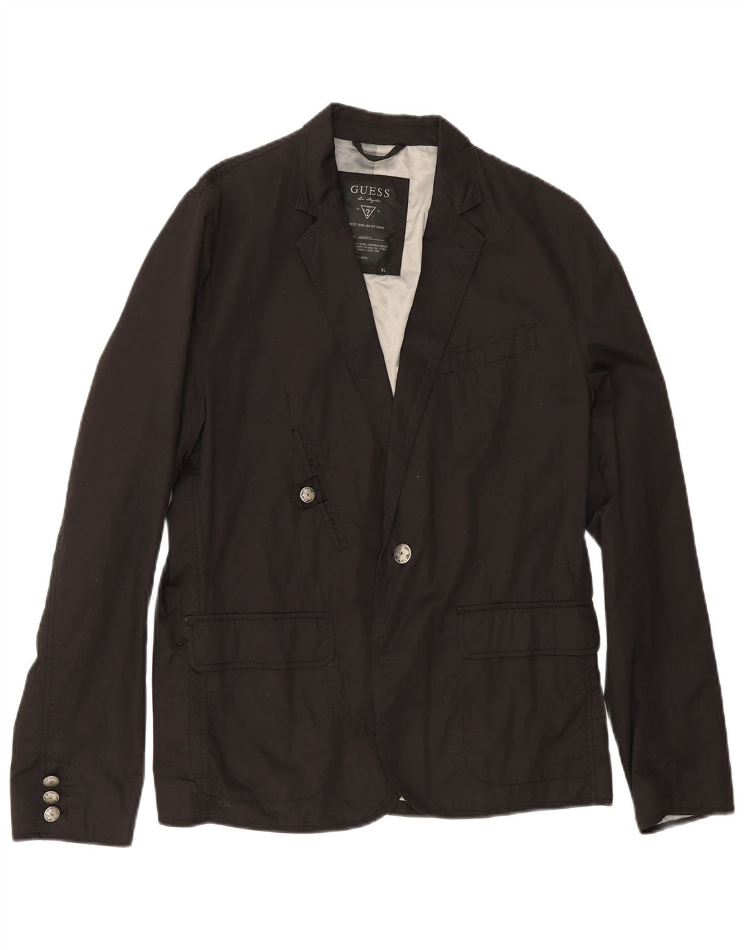 Guess Veste Blazer 1 Bouton Homme UK 42 XL Coton Noir