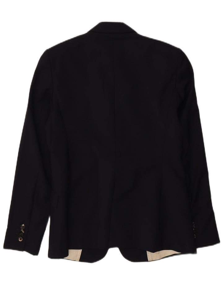 Massimo Dutti Veste Blazer 2 Boutons Femme EU 40 Laine Bleu Marine Moyen