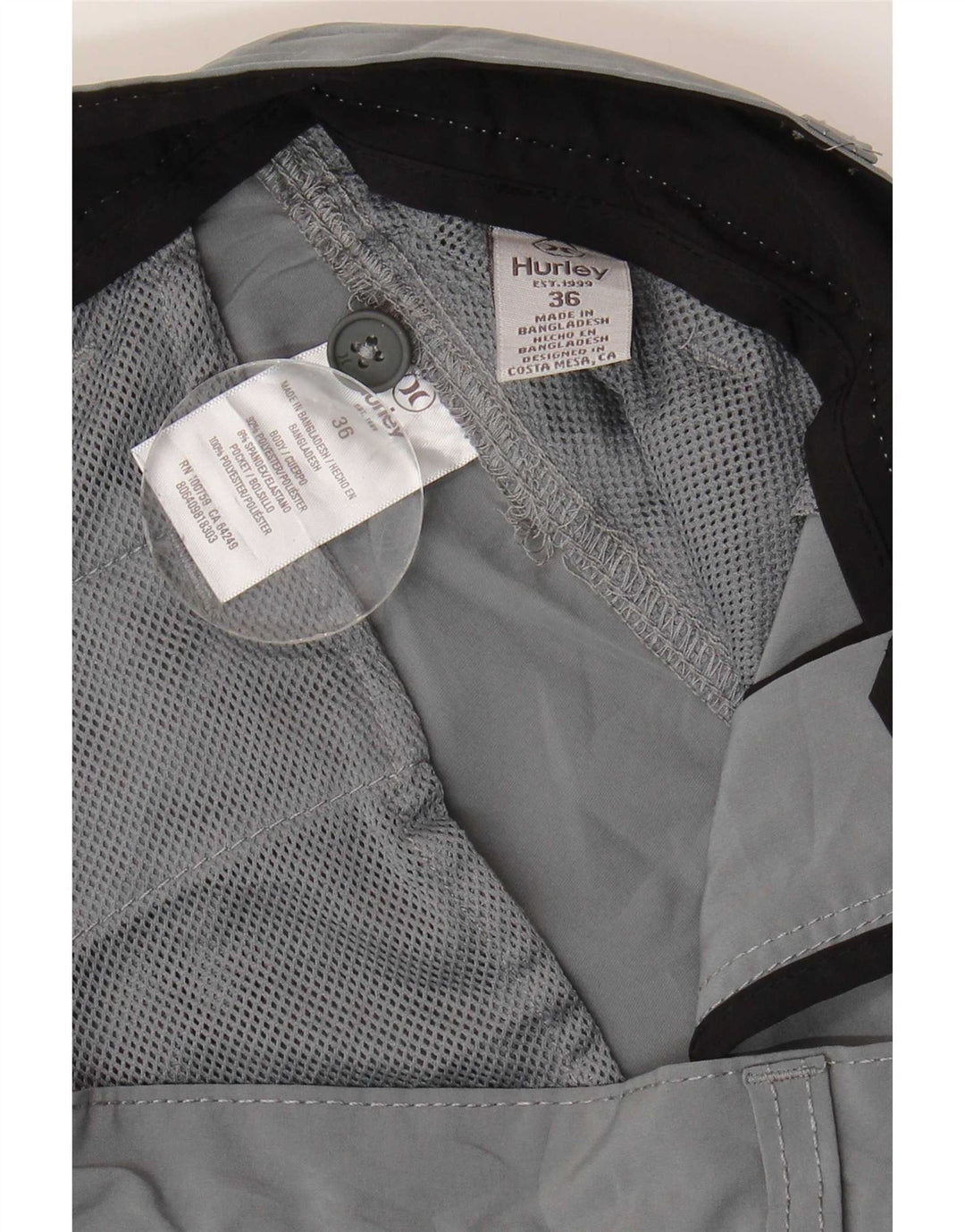 Hurley Short Chino Homme W36 Large Gris Polyester