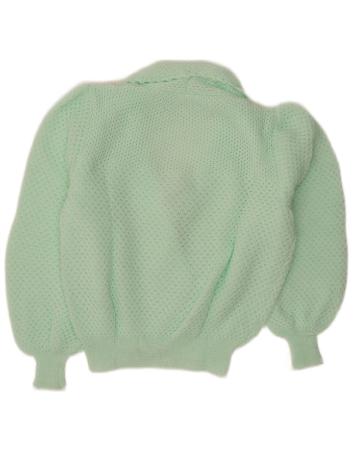 vintage Femme Cardigan Pull UK 14 Moyen Turquoise