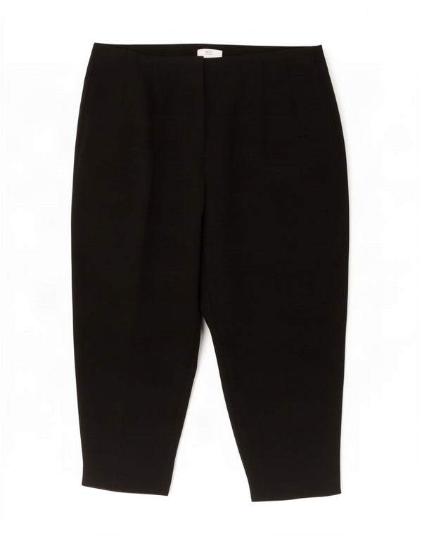 Marks & Spencer Pantalon court taille haute pour femme UK 22 3XL W42 L24 Noir