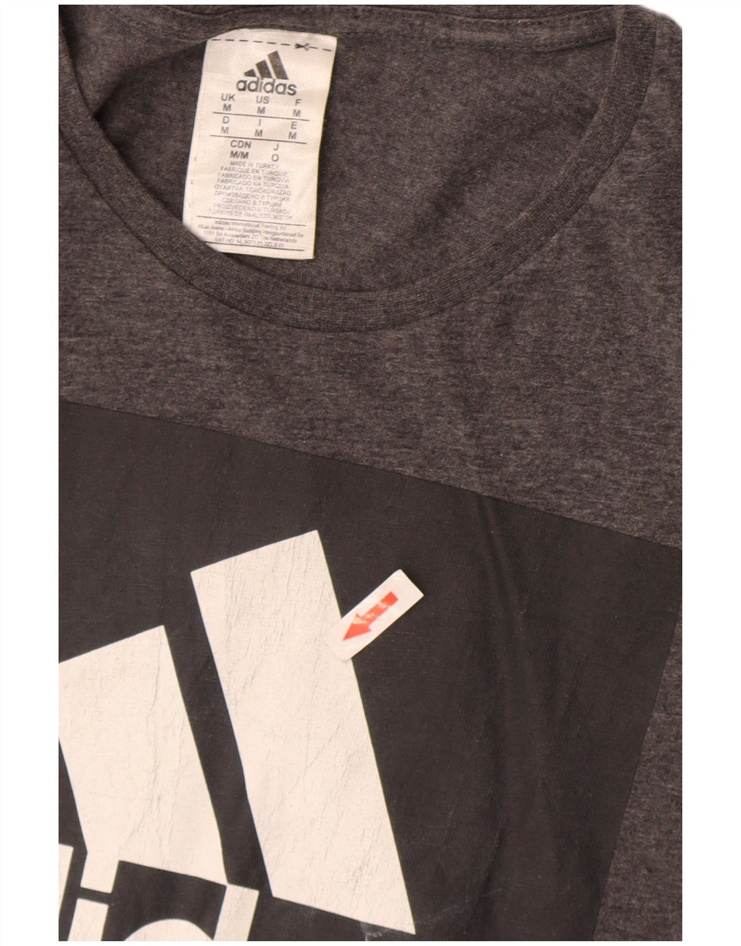 Adidas T-Shirt Graphique Homme Gris Moyen Moucheté Coton