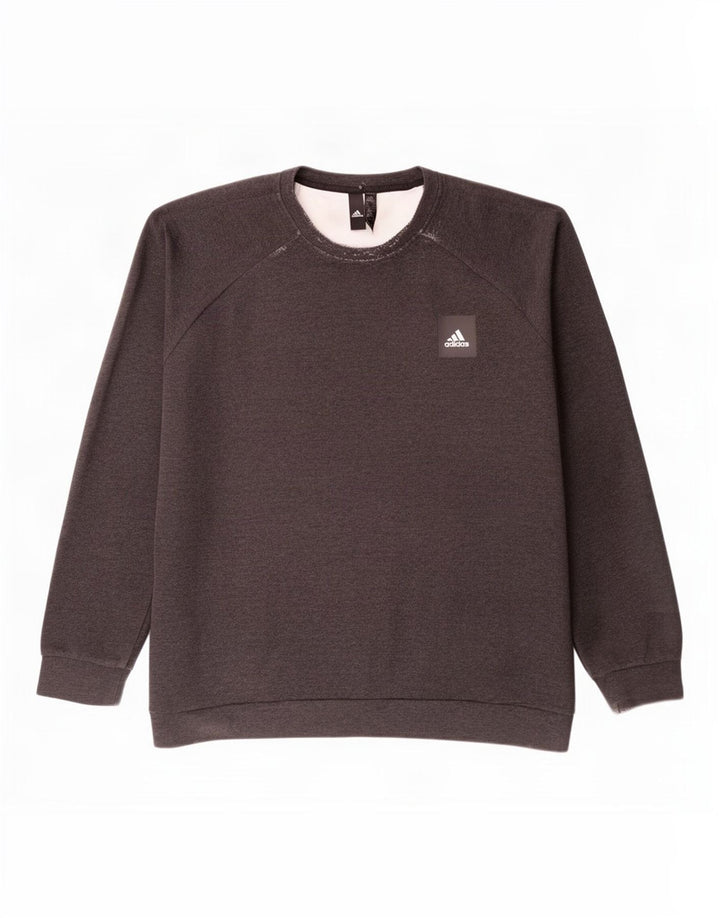 Adidas Sweat-shirt pour homme en coton gris 2XL