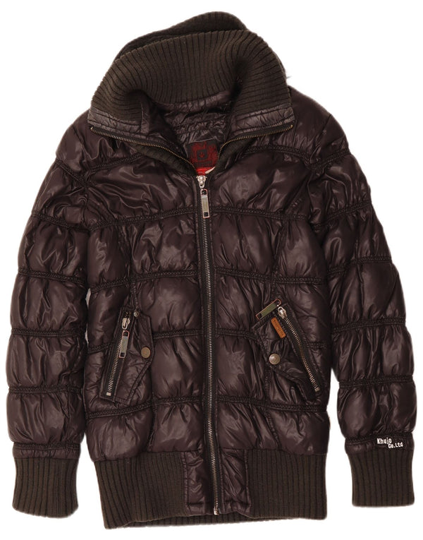 KHUJO Veste matelassée à capuche pour femme UK 18 XL Bleu marine